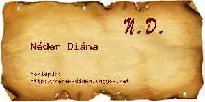Néder Diána névjegykártya